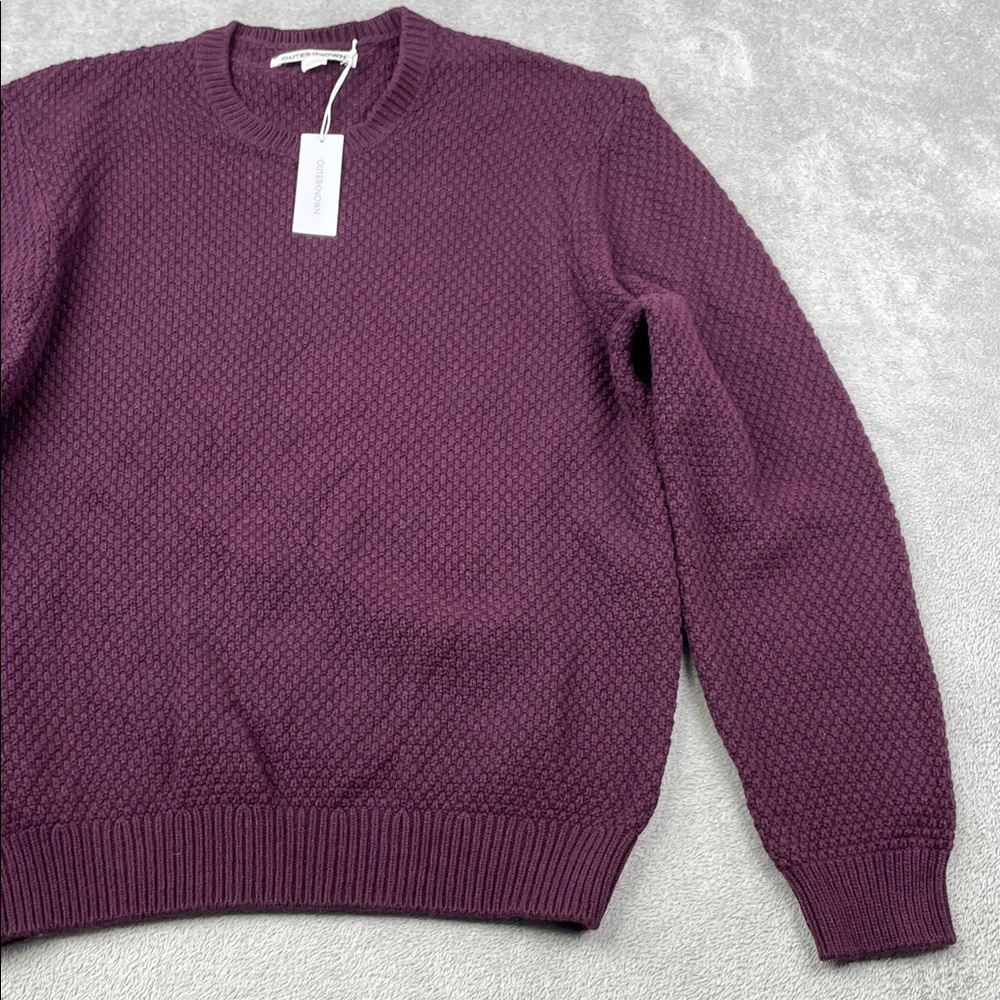 NEW Outerknown L Wool Cotton Harbor Knit Purple Textured Knit Sweater‎